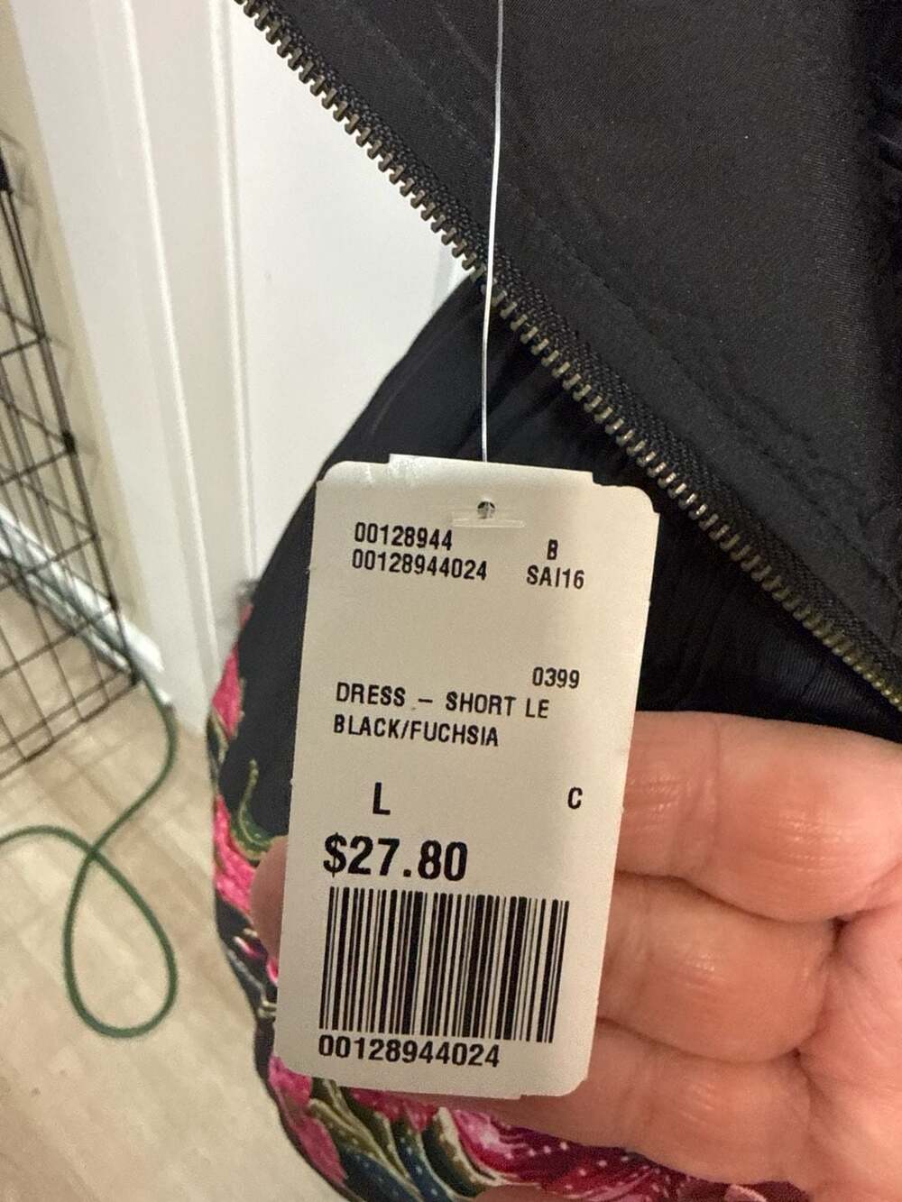 Forever 21 Strapless Floral Sweetheart Mini Dress Black Fuchsia Size L - Picture 8 of 11